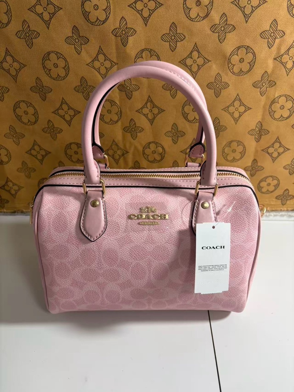 Coach Pink Signature Dome Satchel
